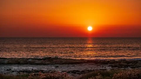 Sunset at Paphos Stock Photos