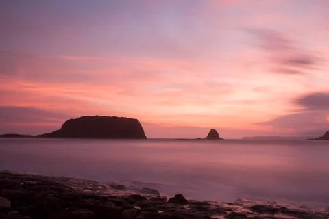 SUNSET ON PAPUMA BEACH Stock Photos