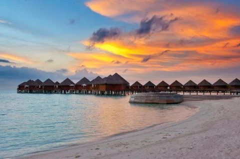 Sunset in the paradise Stock Photos