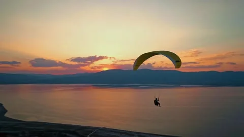 Sunset Paraglider in Motion Stock Footage 310751903