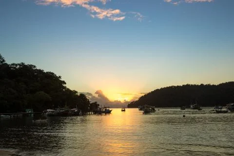 Sunset paraty bay Stock Photos