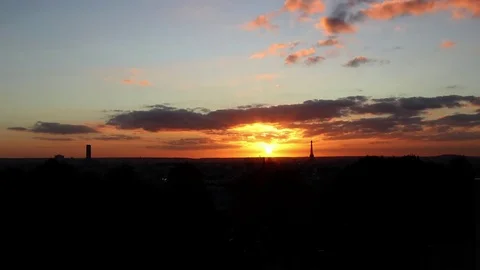 Sunset  Paris Stock Footage 82946081