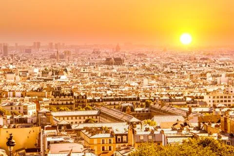 Sunset in Paris Foto stock