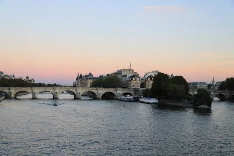 Sunset paris 스톡 사진