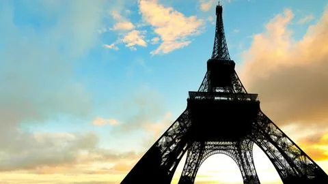 Sunset Paris sky 스톡 사진