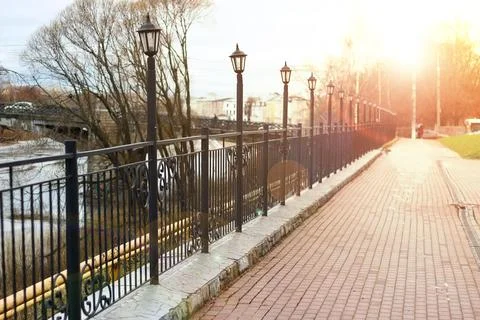 Sunset Park lights lamp Foto stock