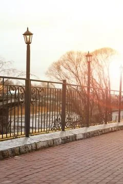 Sunset Park lights lamp Foto stock