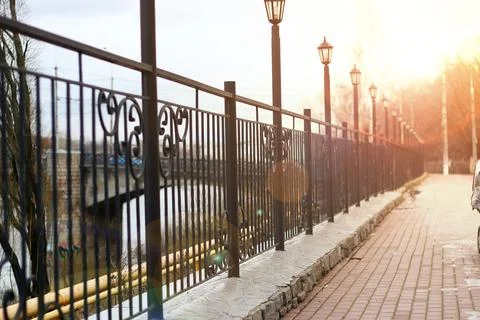 Sunset Park lights lamp Foto stock
