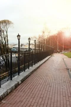 Sunset Park lights lamp Foto stock