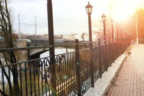 Sunset Park lights lamp Foto stock