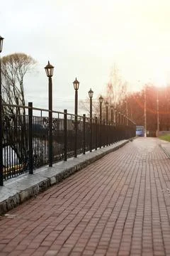 Sunset Park lights lamp Foto stock