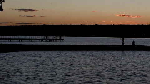 Sunset at the Park on the Pier Video stock 111286488