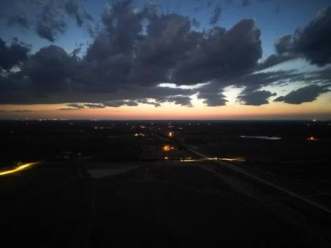 Sunset partly cloudy Stock Photos