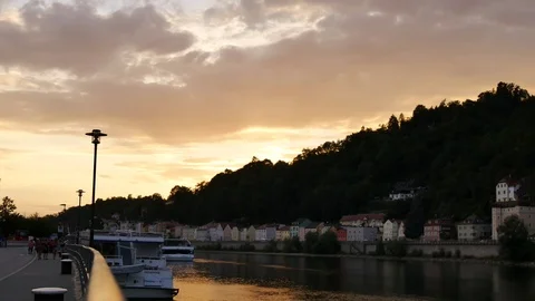 Sunset in Passau, Germany. Video stock 99549060