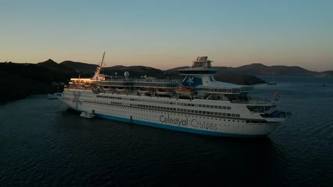 Sunset in Patmos, Greece Stock Footage 114258953