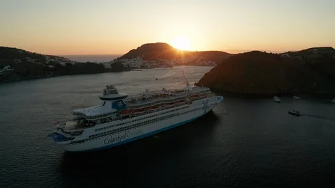 Sunset in Patmos, Greece Stock Footage 114258984
