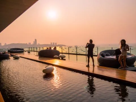Sunset in Pattaya Stock Photos