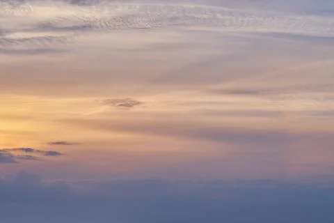 Sunset, pattern and sky with clouds for background, aesthetic and natural b.. Stock Photos