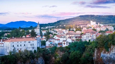 Sunset in Pazin, Croatia Stock Footage 99416679