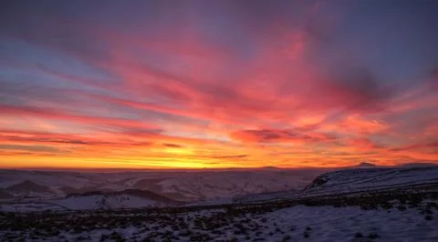 Sunset In Peak District Stock Photos