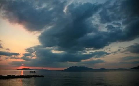 Sunset in the Peloponese Stock Photos