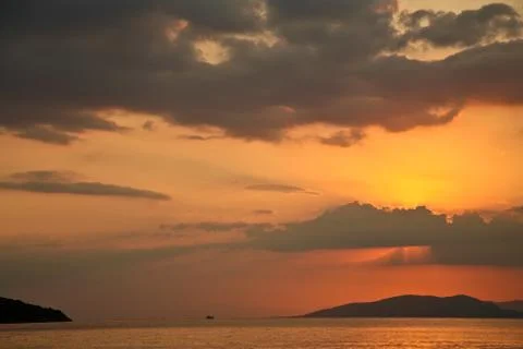Sunset in the Peloponese Stock Photos