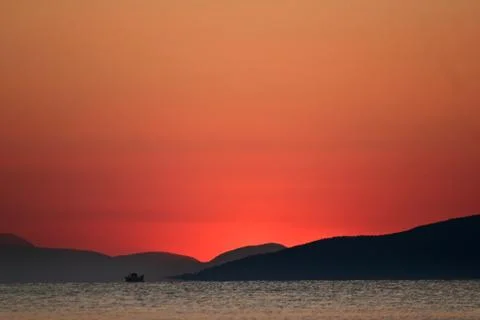 Sunset in the Peloponese Stock Photos