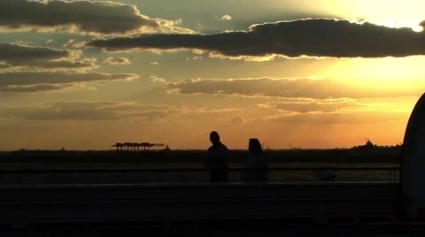 Sunset People Walking Stock Footage 47823310