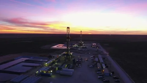 Sunset in the Permian Basin Video stock 333349081