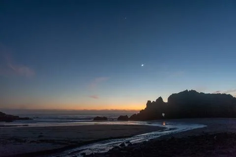 Sunset at Pfeiffer beach Stock Photos