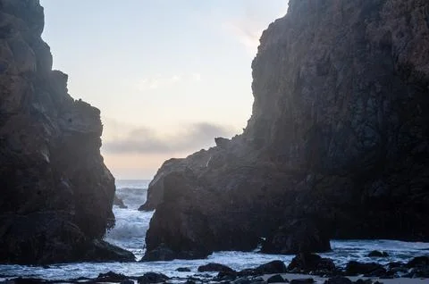 Sunset at Pfeiffer Beach Stock Photos