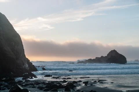 Sunset at Pfeiffer Beach Stock Photos