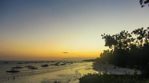 Sunset on Phillipines alona beach timelapse Stock Footage