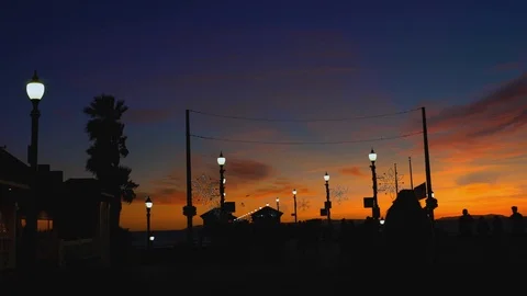 Sunset at the pier, 4K Stock Footage 101002461