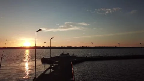 Sunset on the pier is amazing Stock Footage 242513112
