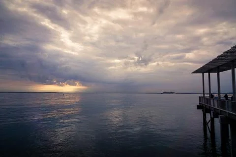 Sunset from a pier: DSC03160 Stock Photos