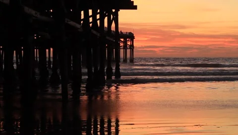 Sunset at the Pier Stock Footage 5850738