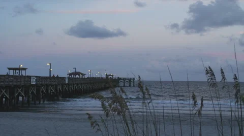 Sunset by the pier Stock Footage 42011978