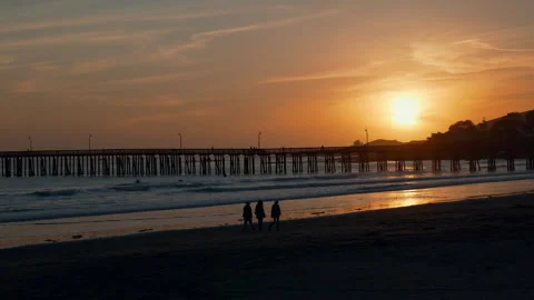 Sunset at the pier Stock Footage 262385300