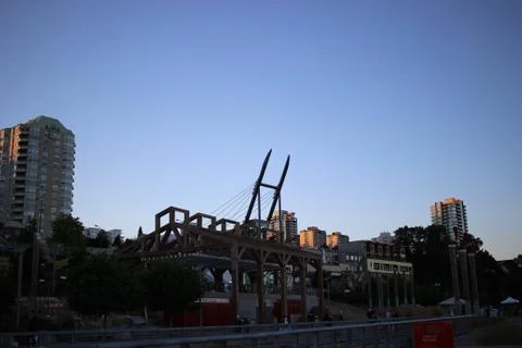 Sunset at Pier Park 스톡 사진