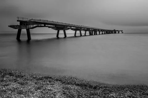 Sunset on pier Stock Photos