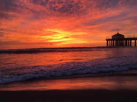 Sunset by the Pier Foto stock
