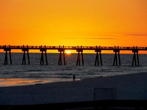 Sunset pier Stock Photos