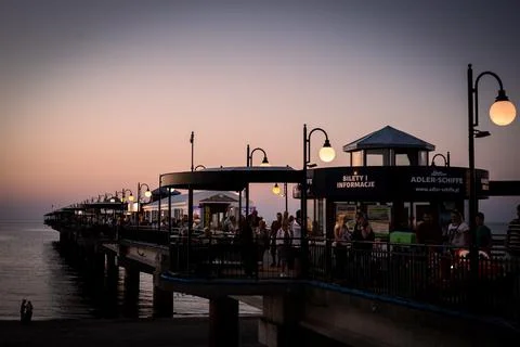 A sunset on the pier. Stock Photos