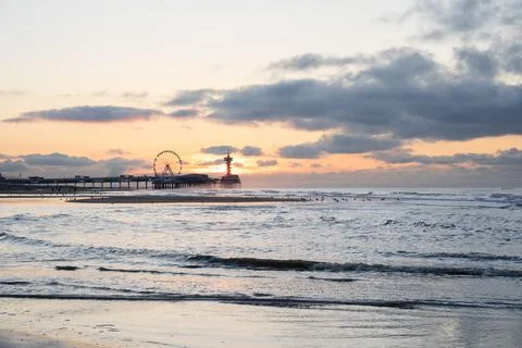 Sunset at the pier Stock Photos