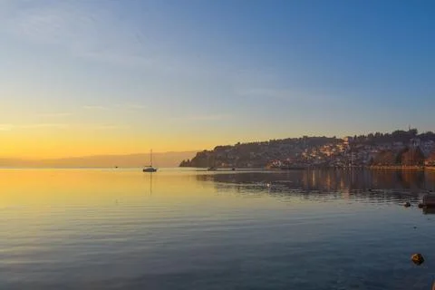 Sunset by the pier Stock Photos