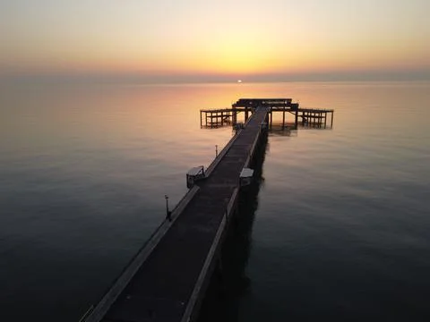 Sunset on the pier Stock Photos