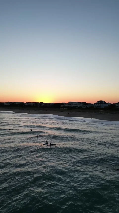 Sunset Pier Surfers Stock Footage 221424230