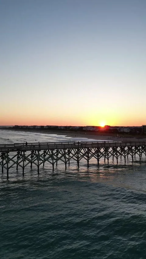 Sunset at the Pier in Wrightsville Stock Footage 221424250
