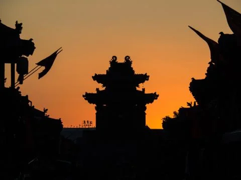 Sunset at Pingyao, China Stock Photos